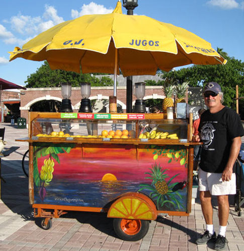 OJ Dave at Lemonade stand at Sunset Key West, Florida
